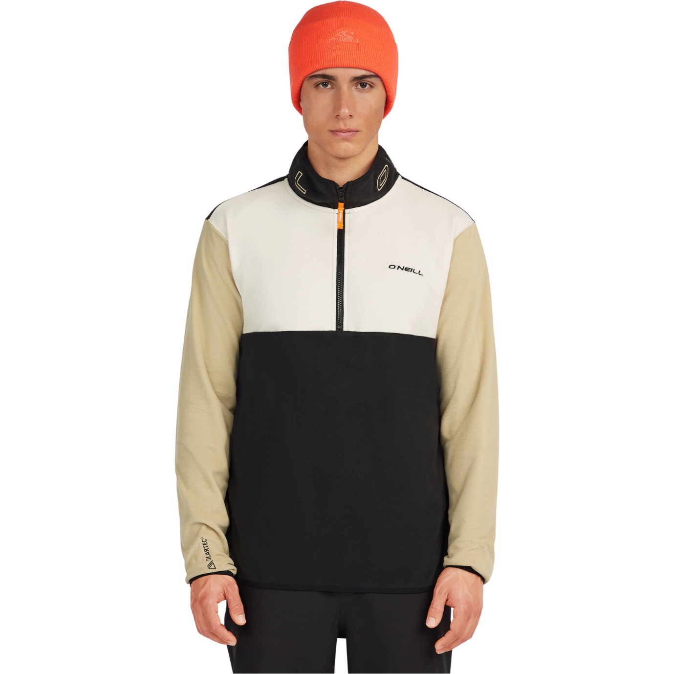 2026 O'Neill Mens FWC'cruz Triple Polartec Half Zip Fleece 2350155 - Linen White Colour Block
